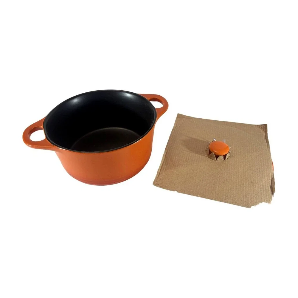 Parini 2 Qt Flameproof Casserole Dish w/ Lid Orange